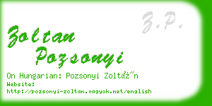 zoltan pozsonyi business card